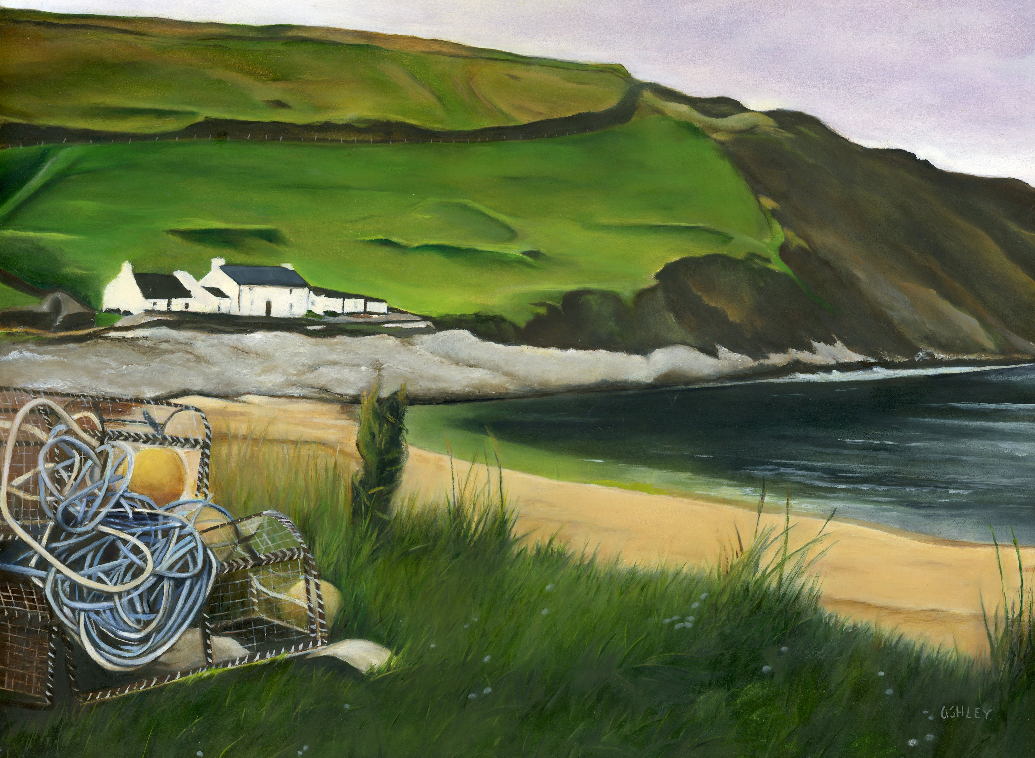 Coastal Landscape oil painting by Ashley Otto