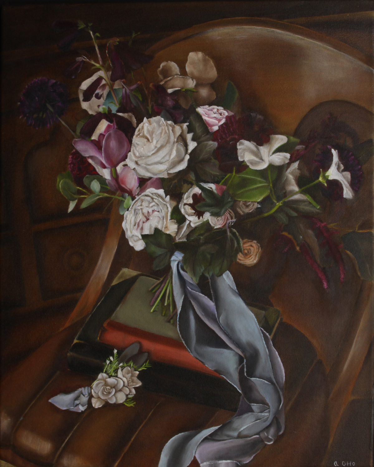 Bouquet oil painting by Ashley Otto